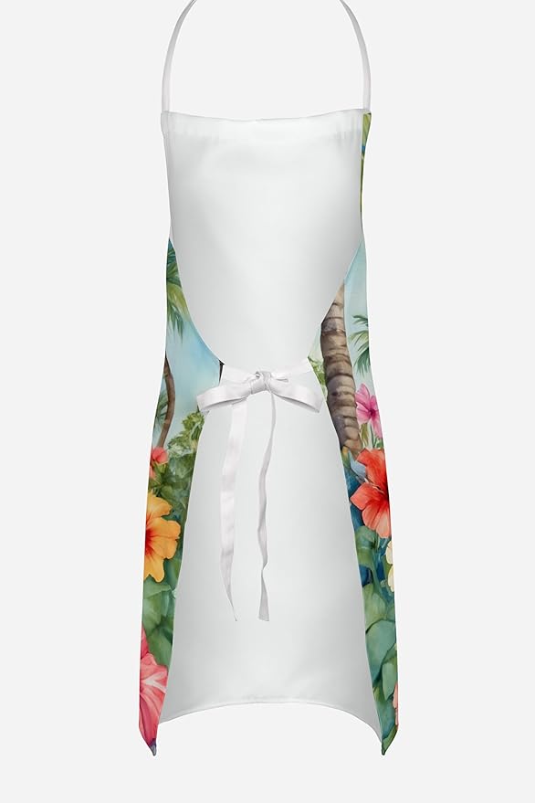 Caroline's Treasures English Bulldog Luau Apron Cooking Kitchen Server Baking Crafts Gardening for Adult Women Men, Unisex, Large, Multicolor