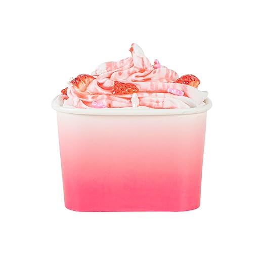 Restaurantware Paper Cups 50 Count 12 Ounce Square Disposable Ice Cream Containers, Leak-Resistant Paper Dessert To Go Cups, Hot And Cold Food, Durable Pink And White Ombre Design