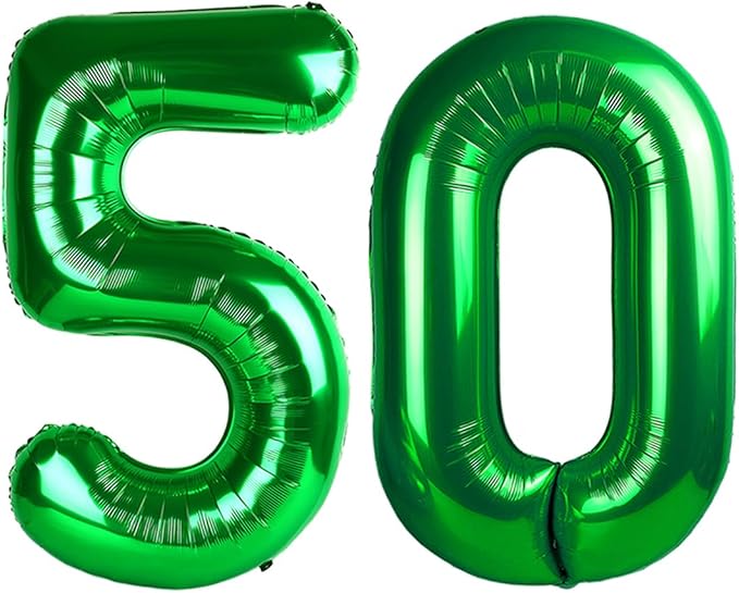40 Inch Numbers 50 Balloon, Dark Green Balloons Perfect for 50th Birthday Party Decorations, Big Digital Balloons for Wedding Anniversaries Events Decorations