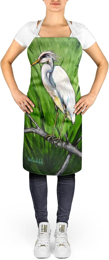 Caroline's Treasures Heron On A Limb Apron Cooking Kitchen Server Baking Crafts Gardening for Adult Women Men, Unisex, Large, Multicolor