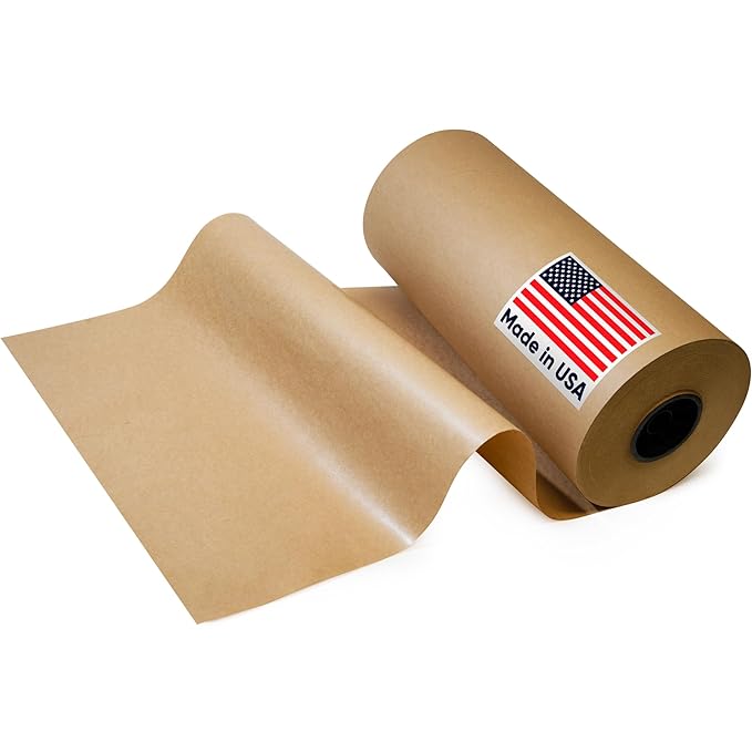 18" x 13200" (1100') Made in USA Brown Freezer Paper Roll – Moisture-Resistant Wrap, Prevents Freezer Burn, Keeps Meat Fresh for up to 1 year – Plastic Coated Paper for Meat, Fish, and Poultry