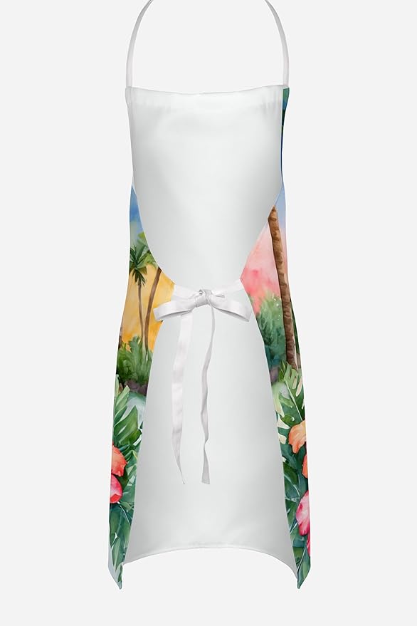 Caroline's Treasures Borzoi Luau Apron Cooking Kitchen Server Baking Crafts Gardening for Adult Women Men, Unisex, Large, Multicolor
