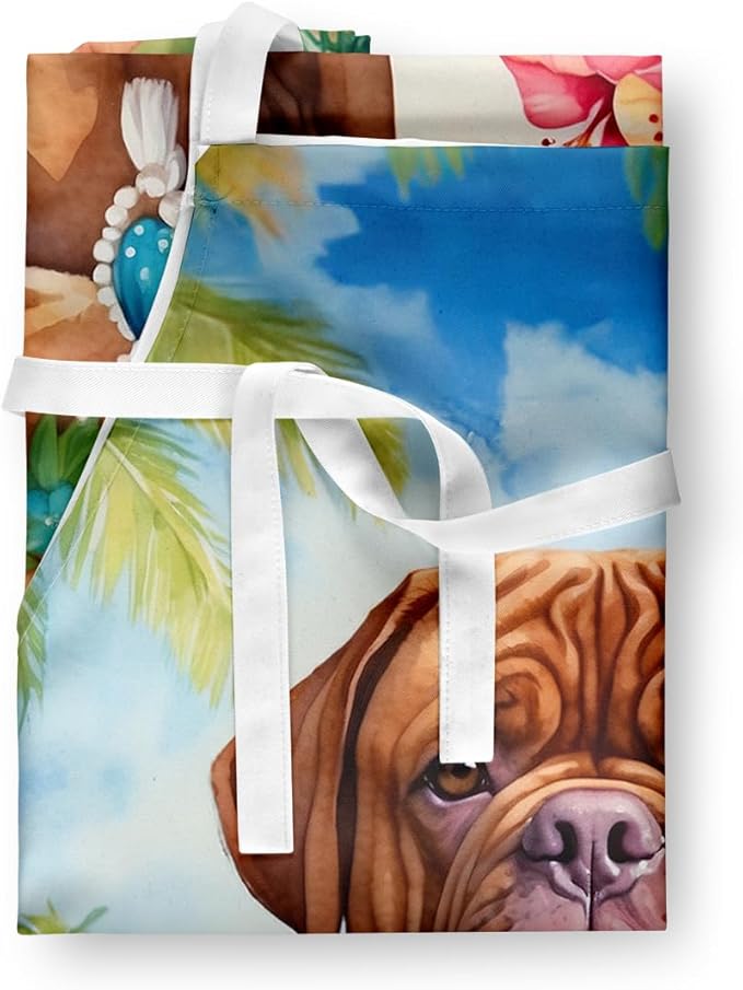 Caroline's Treasures Dogue de Bordeaux Luau Apron Cooking Kitchen Server Baking Crafts Gardening for Adult Women Men, Unisex, Large, Multicolor