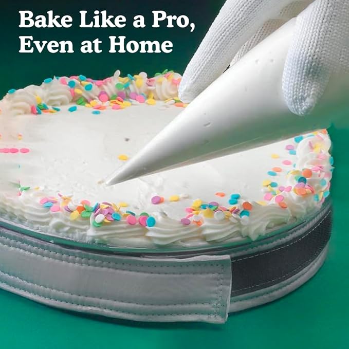Regency Wraps EvenBake CakeStrips, Aluminized Cotton Band with Secure Velcro-like Closure to Create Moist, Even Layers, Pack of 2, Silver, 30", fit 8-9" cake pans