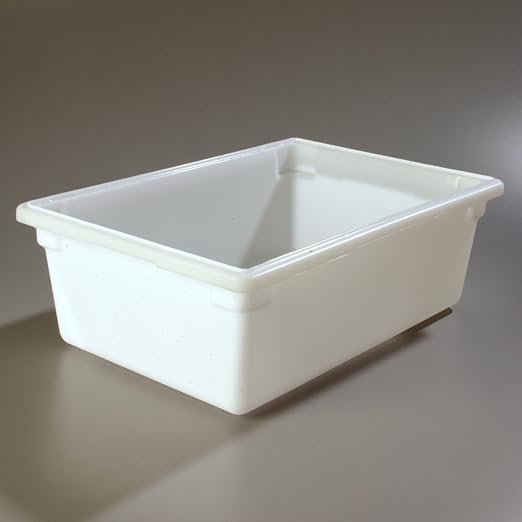 Carlisle FoodService Products Storplus Food Storage Container with Stackable Design for Catering, Buffets, Restaurants, Polyethylene (Pe), 12.5 Gallon, White, (Pack of 4)