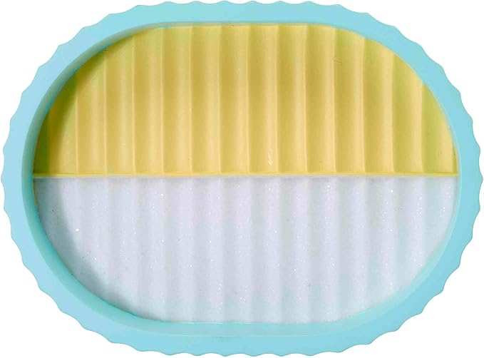 IZOD - Soap Dish, Resin Countertop Bathroom Accessories, Dorm Room Essentials, Striped Bathroom Decor (Clubhouse Collection, Aqua)