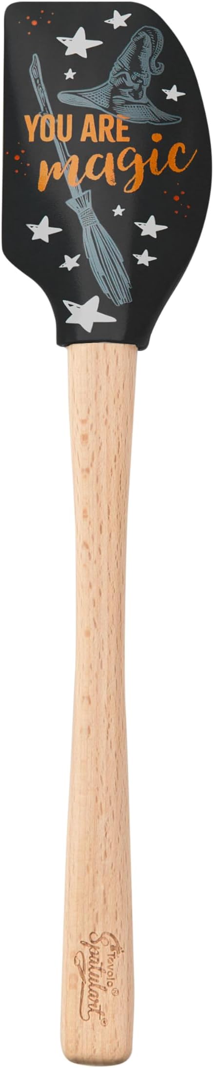 Tovolo Witch Halloween Spatula with Wood Handle Spatulart You Are Magic Witchy Gifts for Girls Women, Witch Kitchen Utensils for Cooking Baking Mixing Stirring BPA Free Heat Resistant Silicone Spatula