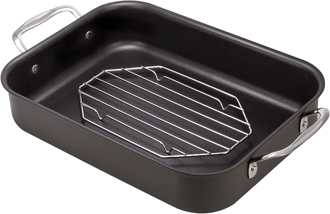 HIC Kitchen Roasting Octagonal Baking Rack, Chrome-Plated Steel Wire, Fits Oval And Smaller Roasting Pans, 9.5 x 6.125 x 0.5-Inches