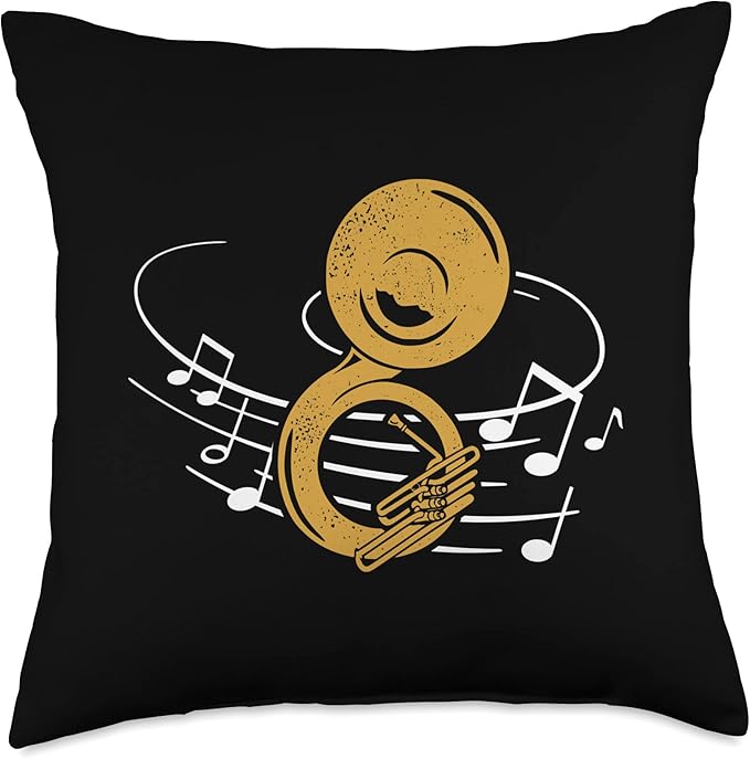 Sousaphone Sheets Brass Instrument Brass Band Throw Pillow