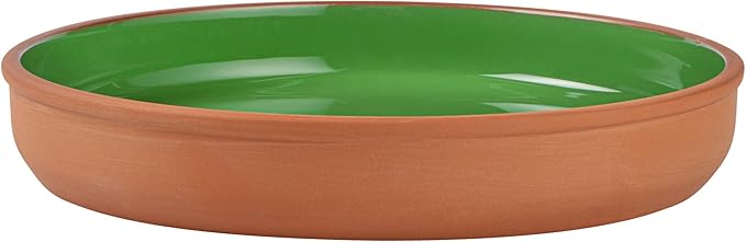 Restaurantware-Terra Tek 34 Ounce Terracotta Cazuelas, 2 Green Glazed Clay Pots For Cooking - Oven-Ready, Microwavable, Terracotta Serving Pots, Dishwashable, For Cooking And Serving