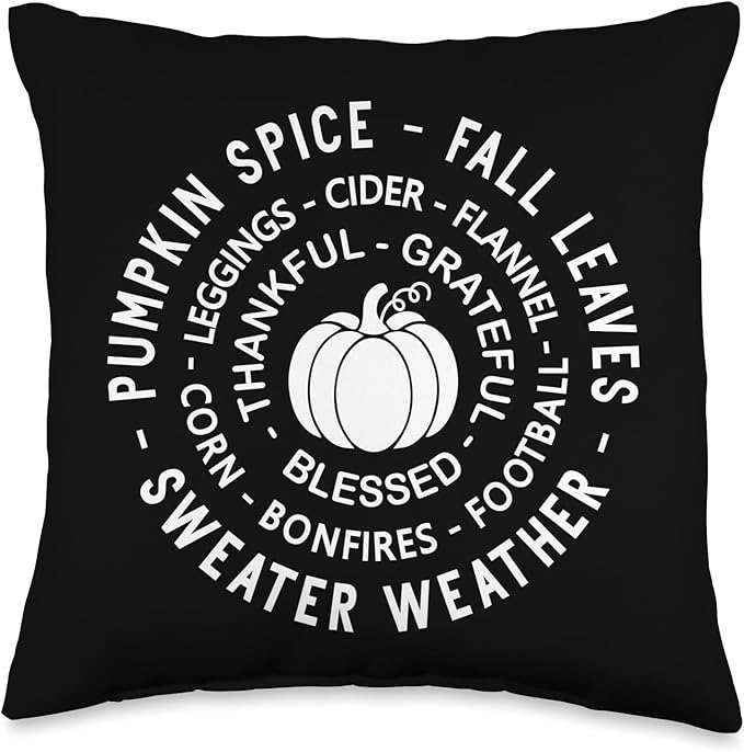 This is Boo Sheet Halloween Tees Everything I Love About Fall Thankful Grateful Blessed Moms Throw Pillow, 16x16, Multicolor