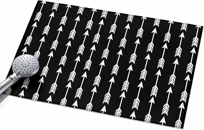 Area Rug 2x3ft, Tribal Style Arrows Pattern Washable Rugs for Living Room Bedroom, Black Background Soft Non-Slip Area Rugs Rectangle Floor Carpet for Dining Room