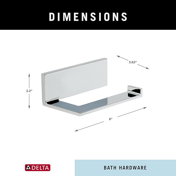 Delta Vero (1-Pack) Toilet Paper Holder Polished Chrome Tissue Roll Holder for Bathroom Organization and Storage Single Post Toilet Tissue Holder Wall Bathroom Accessories 77750