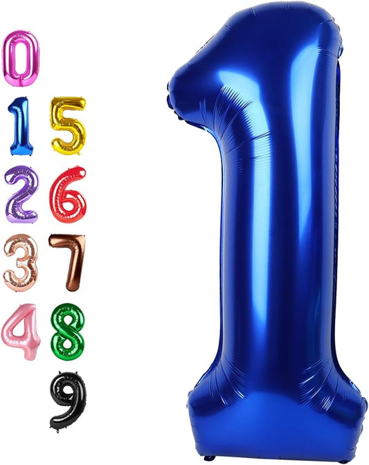 1 Balloons Number for First Birthday, Balloon Numbers 40 Inch, Navy Blue Balloon for Baby Shower, Big Baloon for 1, 11, 21, 100 Birthday Wedding Anniversaries Party