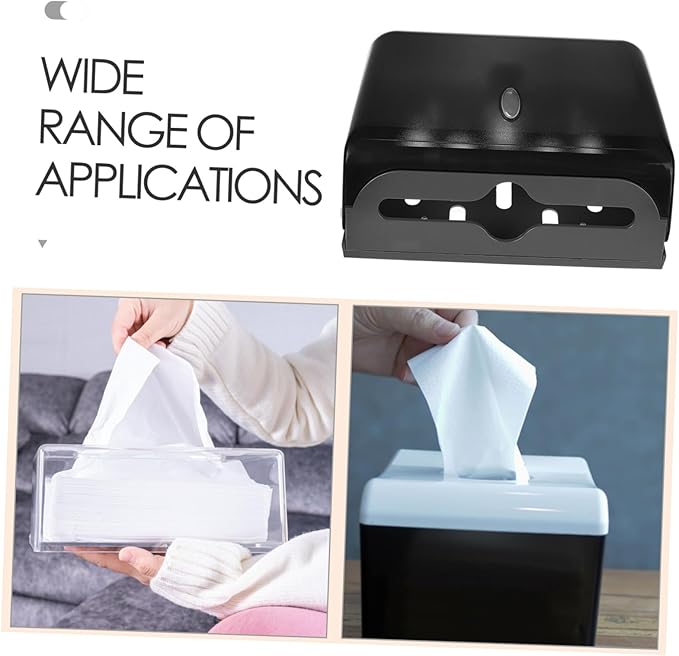 Cabilock Wall-Mounted Tissue Dispenser for Bathroom and Kitchen No Drilling Paper Towel Holder Storage Box Sturdy Plastic Suitable for Home and Commercial Use