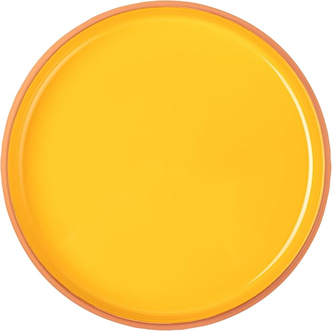 Restaurantware-Terra Tek 34 Ounce Terracotta Cazuelas, 2 Yellow Glazed Clay Pots For Cooking - Oven-Ready, Microwavable, Terracotta Serving Pots, Dishwashable, For Cooking And Serving