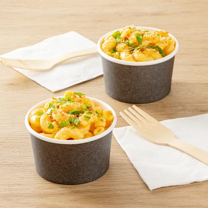Coppetta 3 Ounce Paper Cups, 200 Durable To Go Cups - Lids Sold Separately, Disposable, Gray Paper Dessert Cups, Freezable, For Cafes And Restaurants - Restaurantware