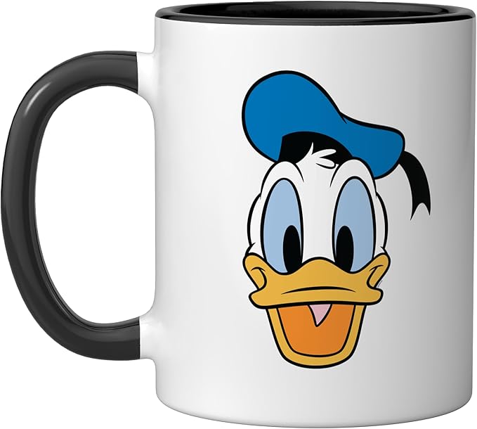 Disney Donald Duck Three Caballeros Trip Matching Big Face Ceramic Mug, Black/White