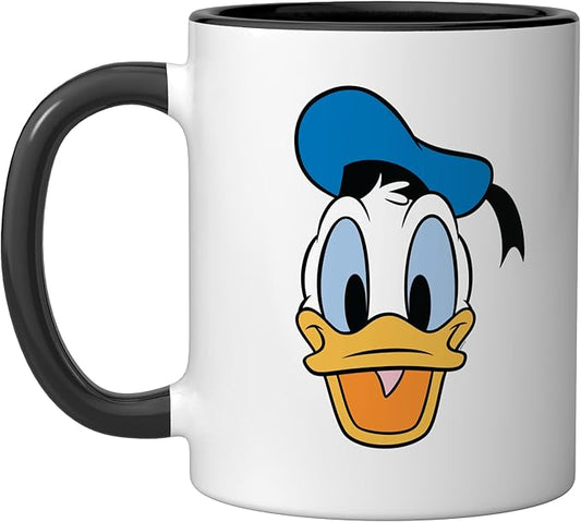 Disney Donald Duck Three Caballeros Trip Matching Big Face Ceramic Mug, Black/White