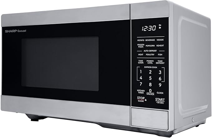 SHARP Countertop Microwave Oven with Removable 10.6" Carousel Turntable, 900 Watt, 0.9 Cubic Feet, Stainless Steel