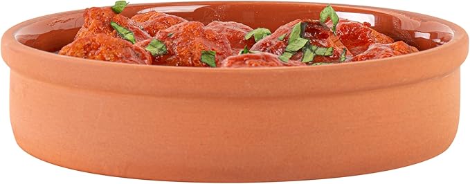 Restaurantware-Terra Tek 15.2 Ounce Terracotta Cazuelas, 2 Brown Glazed Clay Pots For Cooking - Oven-Ready, Microwavable, Terracotta Serving Pots, Dishwashable, For Cooking And Serving