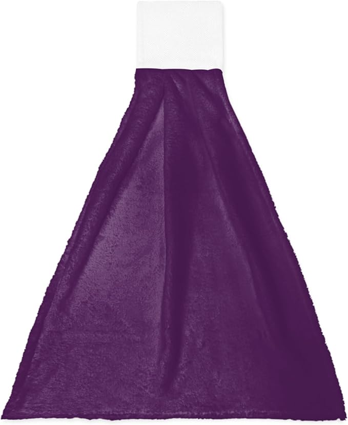 Alandar Home Kitchen Tie Towel Set of 1, Modern Dark Purple Absorbent Soft Hand Towels for Bathroom Hanging Towels, Minimalist Style Fast Drying Cleaning Cloth with Loop