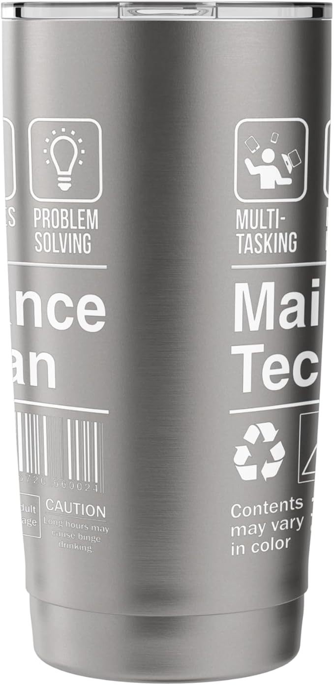 Maintenance Technician Funny Description Label Stainless Steel Insulated Tumbler