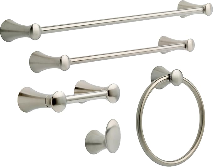 Delta Lahara (1-Pack) Hand Towel Holder Brilliance Stainless Steel Towel Racks for Bathroom Wall Round Towel Ring Holder for Bath Towel Hanger for Kitchen, Bathroom Accessories 73846-SS