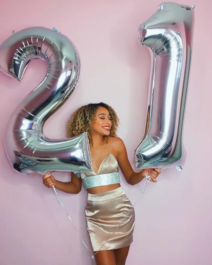 Numbers 9 Balloons Silver Party Decorations for Women Men, 40 In Big Balloons for Engagement, Wedding, Celebration Party, Graduations, Photo Shoot