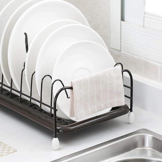 Iron Kitchen Dish Drying Rack Holder with Tray Tableware Storage Shelf Plate Dish Rack Drainer Cabinet Kitchen Organizer