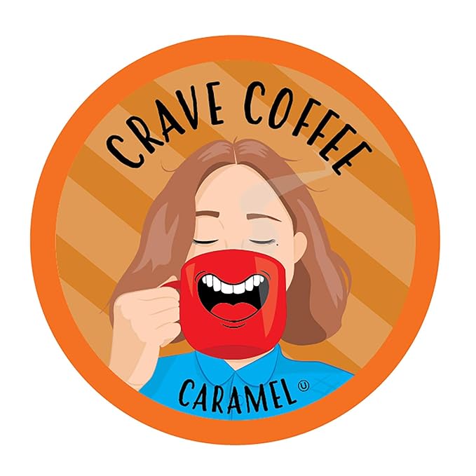 Crave Beverages Flavored Coffee Pods Compatible with 2.0 K-Cup Brewers, Single Serve Caramel, 40 Count