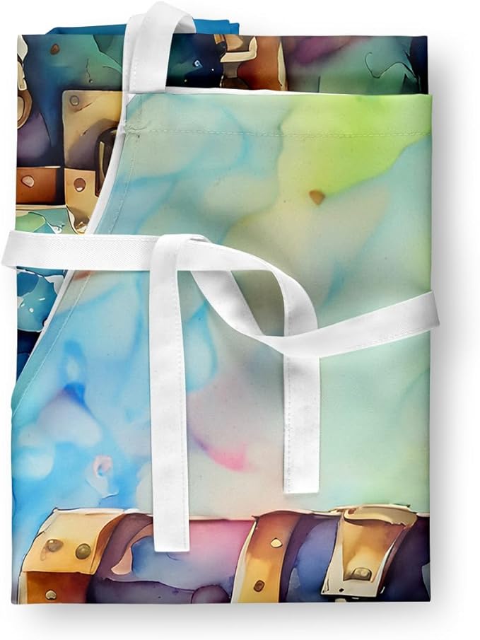 Caroline's Treasures Treasure Chest Apron Cooking Kitchen Server Baking Crafts Gardening for Adult Women Men, Unisex, Large, Multicolor