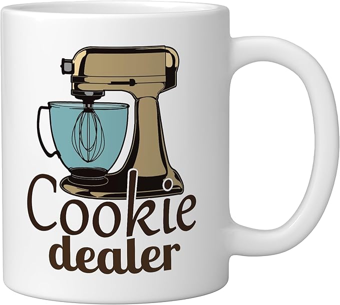 Cookie Dealer, Men Women Baking Cooking, Pastry Chef, Baker Ceramic Mug, White