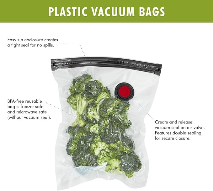 ZWILLING Fresh & Save 10-pc Vacuum Sealer Bags, Sous Vide Bags, Meal Prep - Assorted Sizes