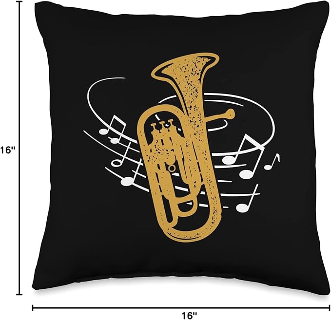 Brass Instrument Orchestra Musician Sheet Music Euphonium Throw Pillow