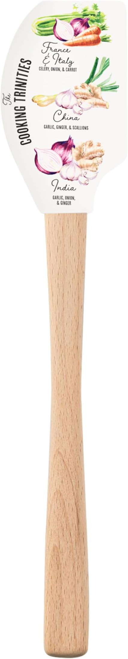 Tovolo Spatulart ‘Cooking Trinities’ Silicone Spatula with Wood Handle – BPA Free, Heat-Resistant, Ideal for Baking, Mixing & Meal Prep