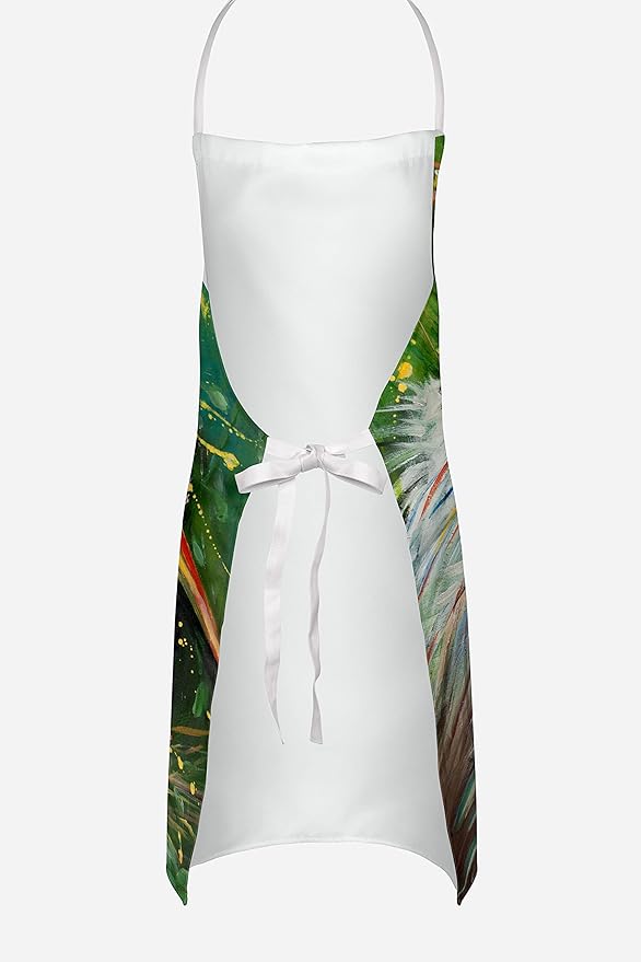 Caroline's Treasures JMK1289APRON White Egret in The rain Apron Cooking Kitchen Server Baking Crafts Gardening for Adult Women Men, Unisex, Large, Multicolor