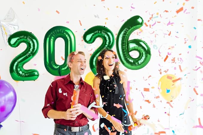 Dark Green 2026 Number Balloon, Black Number Balloons 40 Inch, 2026 Balloon Birthday Decorations, 2026 Birthday Party Supplies, 2026 Graduation Party Favors, Class of 2026 Decorations