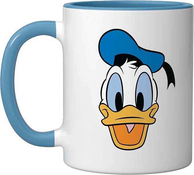 Disney Donald Duck Three Caballeros Trip Matching Big Face Ceramic Mug, Blue/White