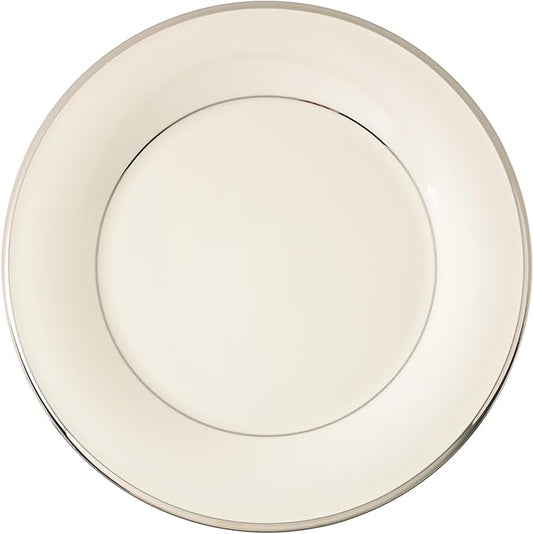 Lenox Solitaire Dinner Plate, ivory/platinum,White