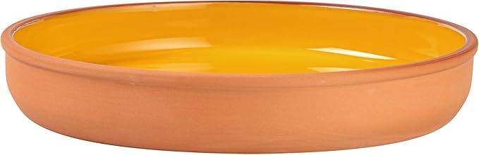 Restaurantware-Terra Tek 34 Ounce Terracotta Cazuelas, 2 Yellow Glazed Clay Pots For Cooking - Oven-Ready, Microwavable, Terracotta Serving Pots, Dishwashable, For Cooking And Serving