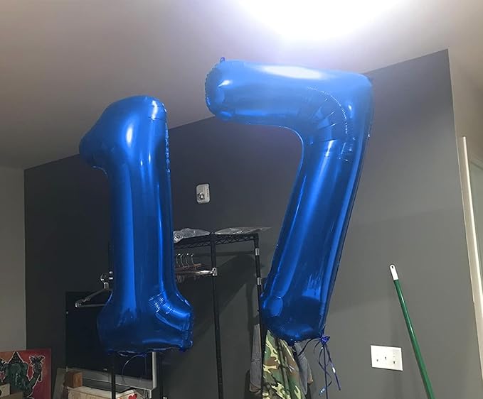Dark Blue Happy 17 71 Birthday Number Balloons, 40 Inch Ballon for Boys Girls, Big Digital Balloons for Celebration Party, Graduation Supplies