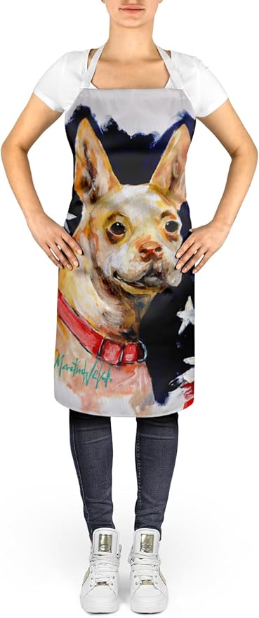 Caroline's Treasures Chevy Boston Terrier Apron Cooking Kitchen Server Baking Crafts Gardening for Adult Women Men, Unisex, Large, Multicolor