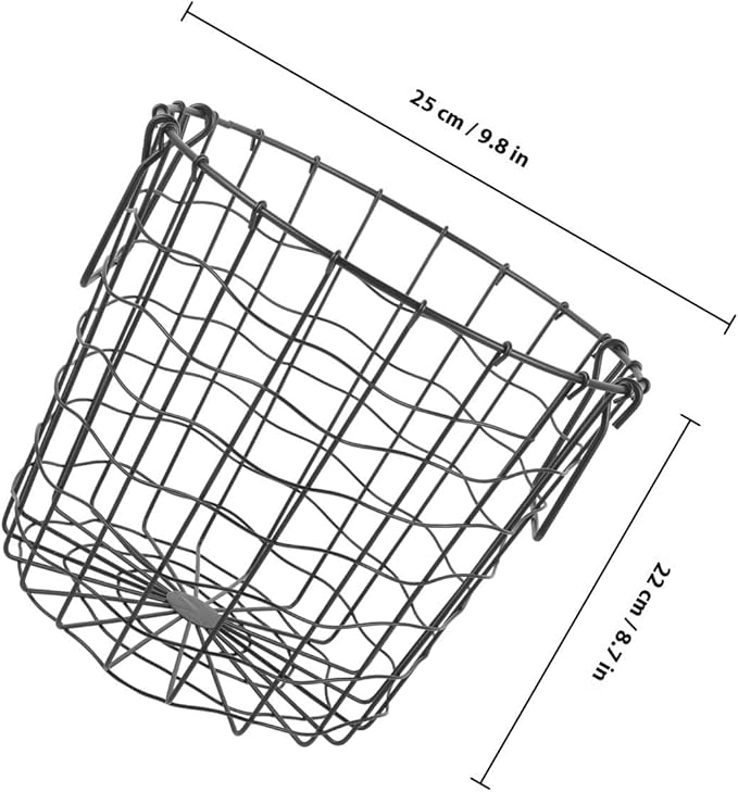 Metal Firewood Organizer Basket with Handle, Outdoor Black Iron Logging Storage Basket for Camping and Fireplace Wood Holder