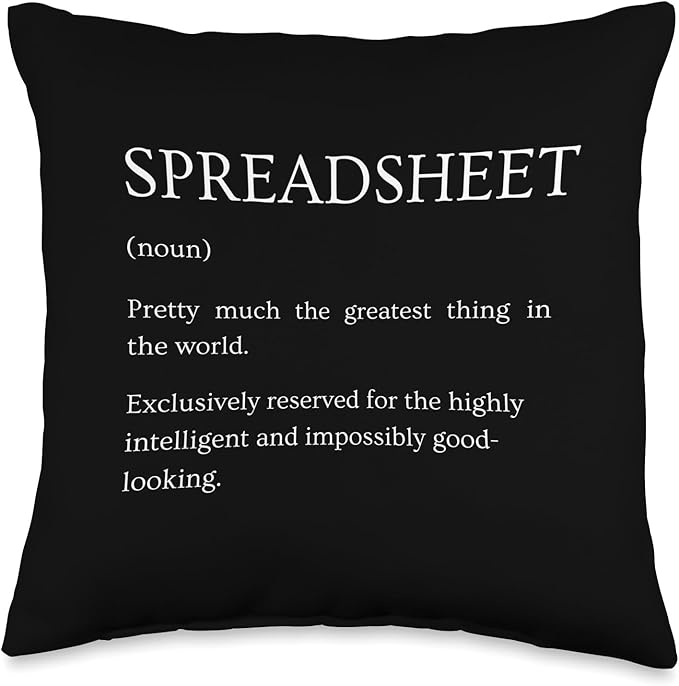 Spreadsheet Definition - Funny Sarcastic Sheets Explanation Throw Pillow