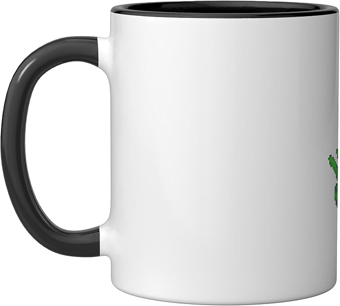 Art Alien Peace Sign UFO Ceramic Mug, Black/White