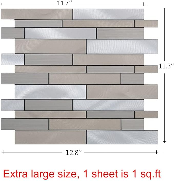 Weimeisc 10 Sheets Peel and Stick Backsplash Tile for Kitchen, Self-Adhesive Mosaic Tile, Stick on Bathroom Vanities，Fireplace Décor, Laundry Table(11.25" X 12.7") (Light Brown)