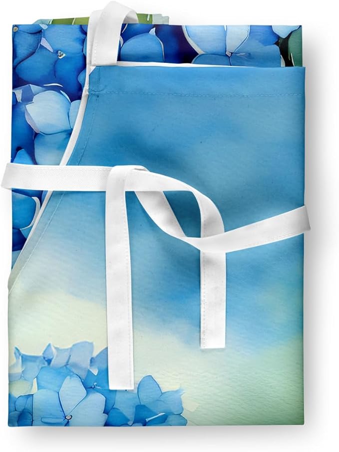Caroline's Treasures Hydrangeas in Watercolor Apron Cooking Kitchen Server Baking Crafts Gardening for Adult Women Men, Unisex, Large, Multicolor