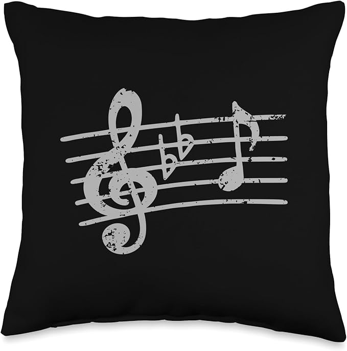 Treble Clef Notes Musician Sheet Music Throw Pillow