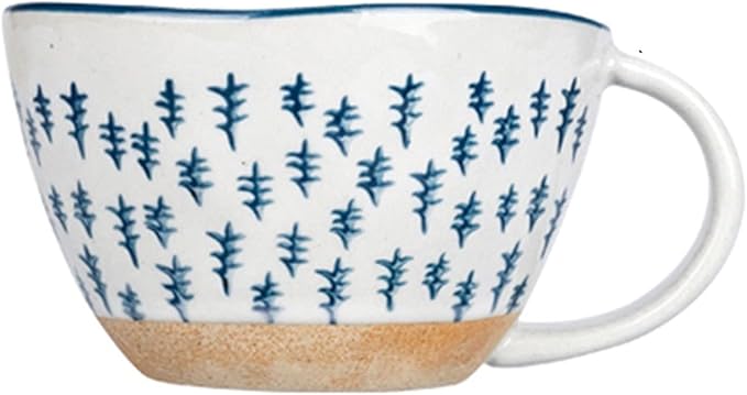 Latte Mug 10.5 Oz Japanese Vintage Ceramic Coffee Mug with Handgrip Heat Resistant Coffee Cup for Breakfast Milk Oatmeal Coffee Office Home for Any Kitchen (Color : 1) (Brass)